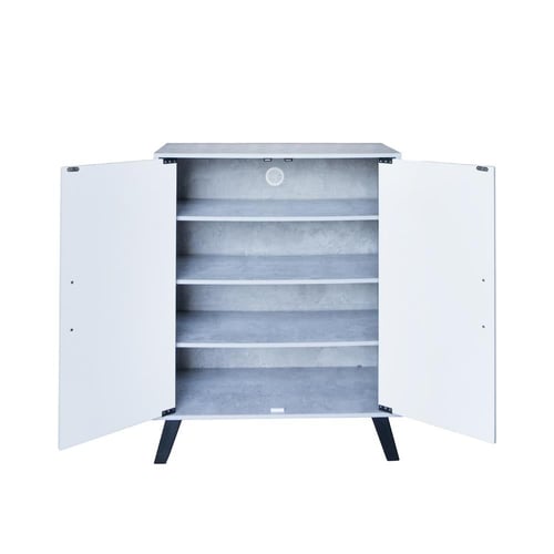 خزانة تنظيم الأحذية خشب ماليزي بابين 4 مستويات , ر...