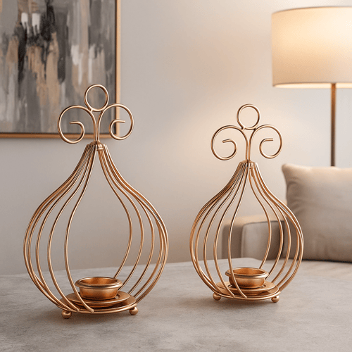 شمعدنات ذهبية بتصميم عصري ولمسات فاخرة