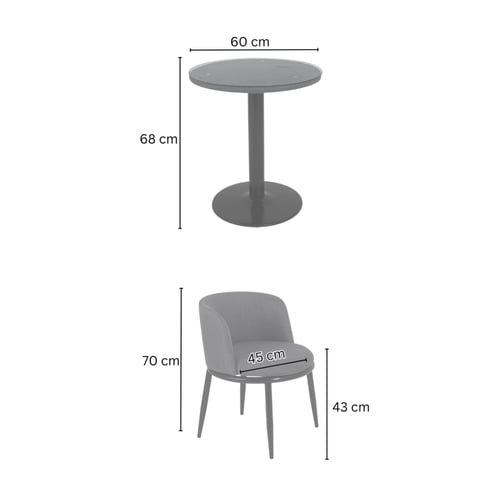 طقم طاوله مع مقعدين - لون بيج - قواعد خشب