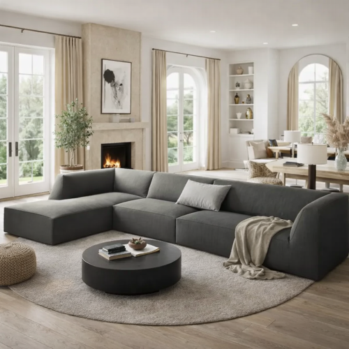 رويال | أريكة سيمفونية متطورة على شكل حرف L بقماش...