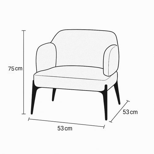 كرسي مفرد تيرا - رمادي عصري وقاعدة سوداء