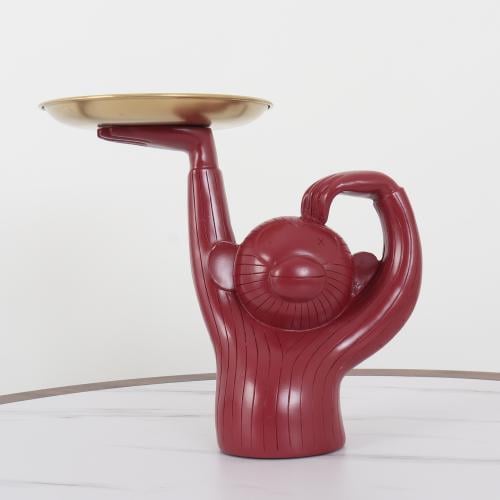 اكسسوار للضيافة أحمر - حامل ذهبي