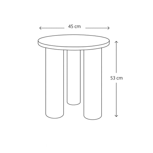 طاولة جانبية دائرية أنيقة بثلاث أرجل مخددة وسطح خش...