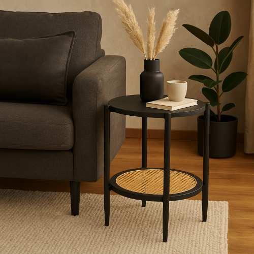 طاولة ريفانا خشب - مع رتان