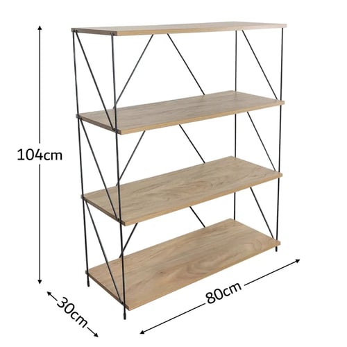 وحدة رفوف خشب ماليزي 4 ادوار متعددة الإستخدام لون...