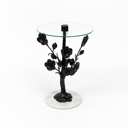 طاولة جانبية فنية بتصميم فريد مستوحى من الطبيعة، ت...