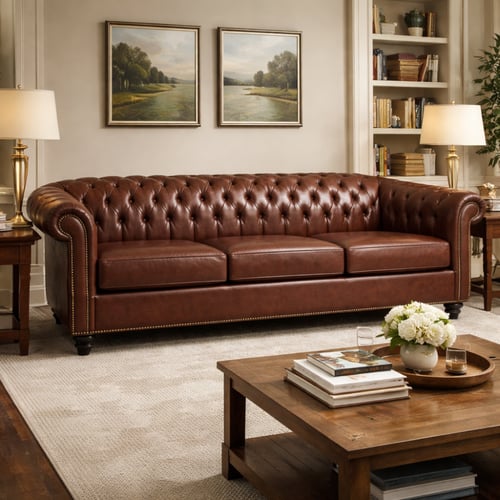 أريكة رويال بيور بليس جلد - 220×85×80 سم