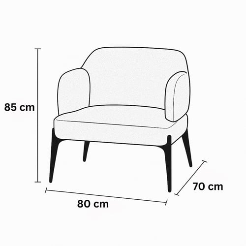 كرسي مفرد تيرا - اورانج عصري وقاعدة سوداء