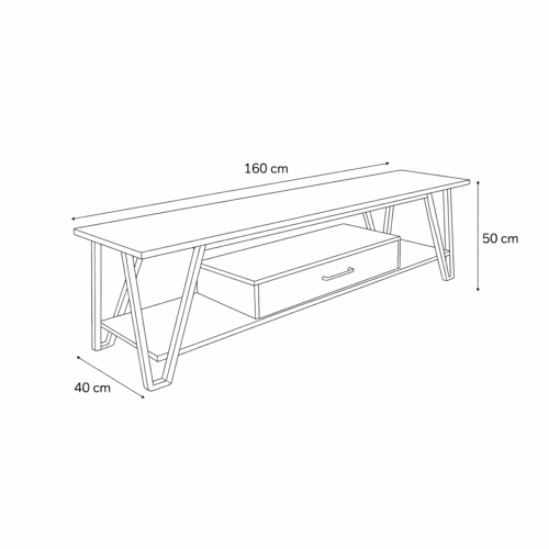 كونسول خشبي 160 سم بتصميم عصري، سطح واسع مع درج عم...