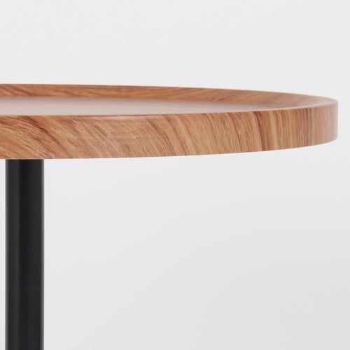 طاولة خدمة خشب بني قواعد خزف بيج