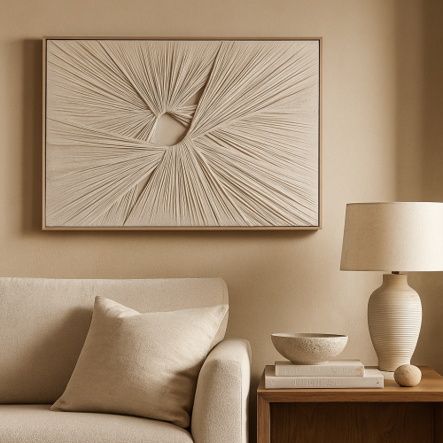 لوحة قماشية - تصميم تجريدي - إطار خشب