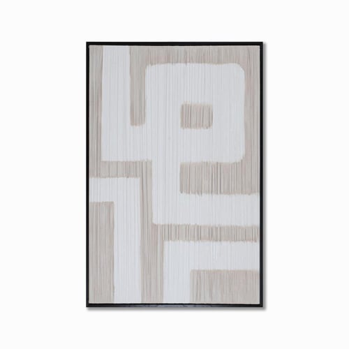 لوحة فنية - تصميم هندسي مودرن - إطار خشب