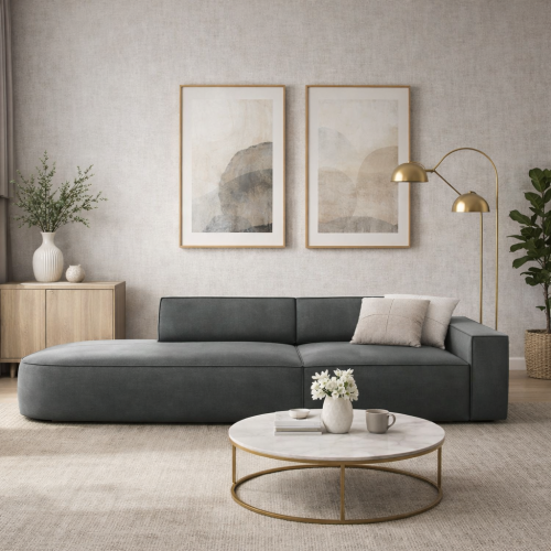 رويال | أريكة ثلاثية المقاعد بقماش مخمل - 280×80×8...