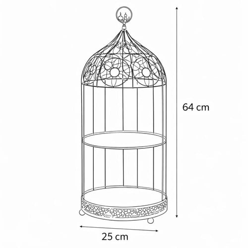 حامل كيك دورين كبير - معدني أسود - تصميم إسلامي