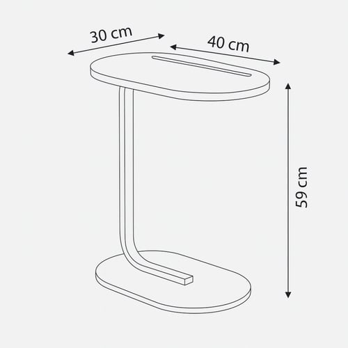 طاولة خدمة أوبتيمو - سطح بني بمجرى مدمج - قاعدة مع...