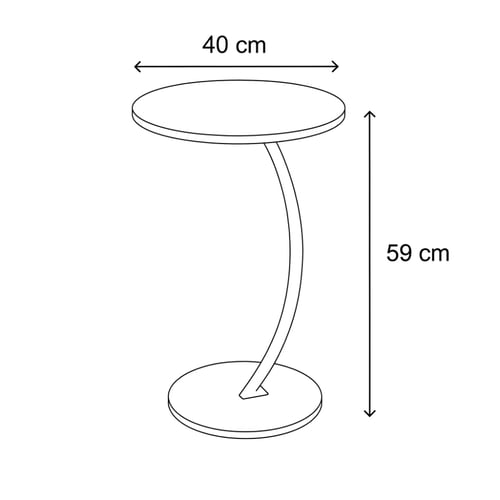طاولة جانبية بتصميم حديث بسطح خشبي وقاعدة معدنية د...