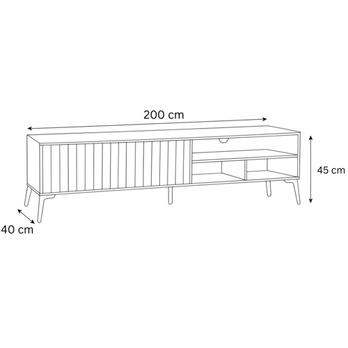 طاولة تلفزيون بطول 200 سم، تصميم خشبي عصري بواجهة...