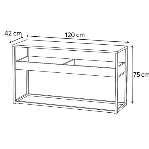 كونسول مدخل - مساحة تخزين خشب - سطح زجاجي