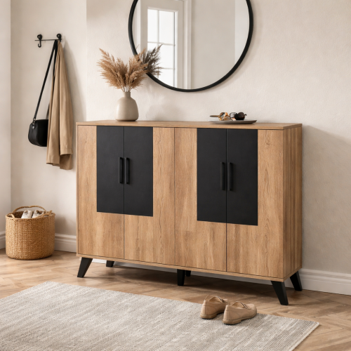 خزانة أحذية خشبية 2 أقسام صناعة ماليزي 5 مستويات ت...