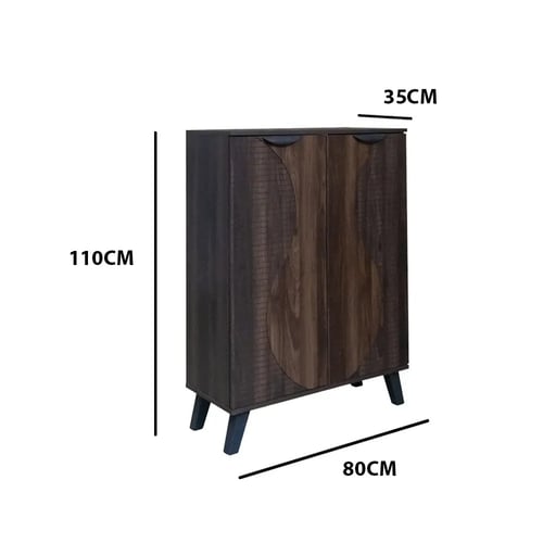 خزانة احذية خشبية - بني غامق