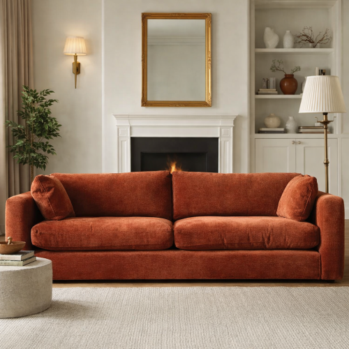 رويال | أريكة بلش هافن ثلاثية المقاعد بقماش مخمل -...