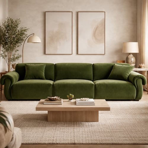 رويال – أريكة سابل نيست المخملية – أخضر – 280×85×8...