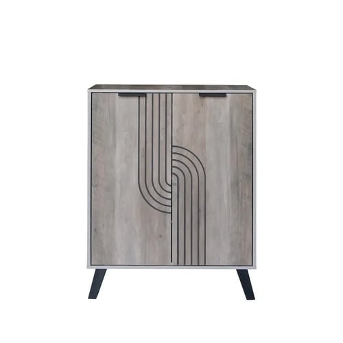 خزانة تنظيم الأحذية 4 مستويات بابين خشب ماليزي