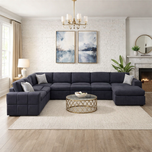 رويال | أريكة ريترو لوكس على شكل حرف U - 400×230×1...