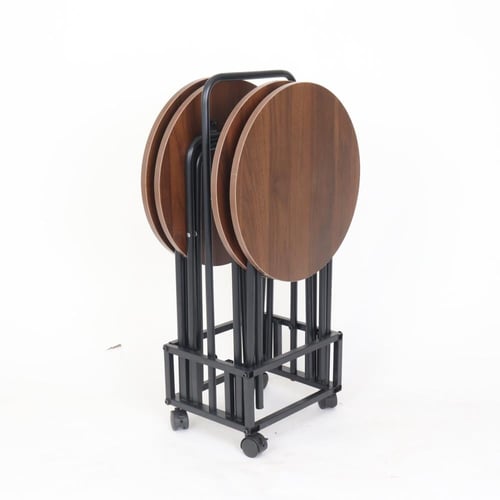 طقم طاولات ضيافة قابلة للطي بتصميم عملي وأنيق، بسط...