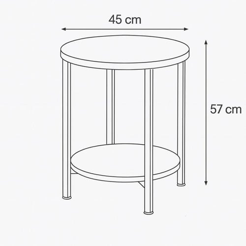 طاولة خدمة دائرية خشب - قواعد وحواف حديد أسود