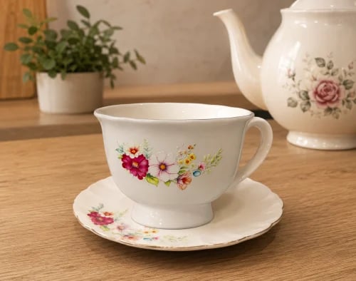 A luxurious white cup with UV printing gives you a...