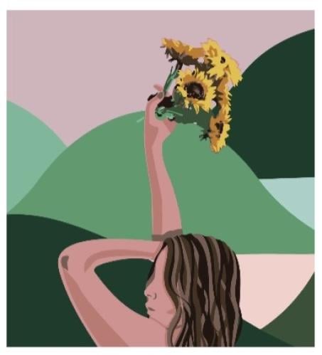 لوحات تلوين مرقمة - Sunflower Cup