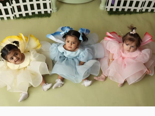 فستان الفراشه المميز ليموني