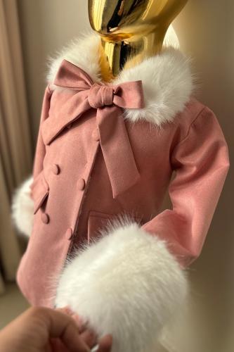 جاكيت شتوي مبطن فرو + شامل القبعه