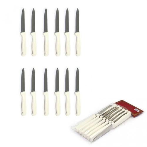 طقم سكاكين فاكهة12 حبة لون ابيض
