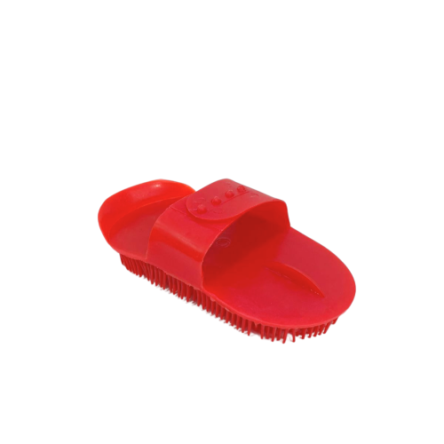 Red plastic horse comb
