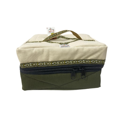 طقم شنط عزبة لون ابيض زيتي ثلاث احجام