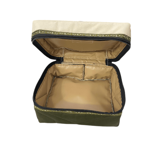 طقم شنط عزبة لون ابيض زيتي ثلاث احجام