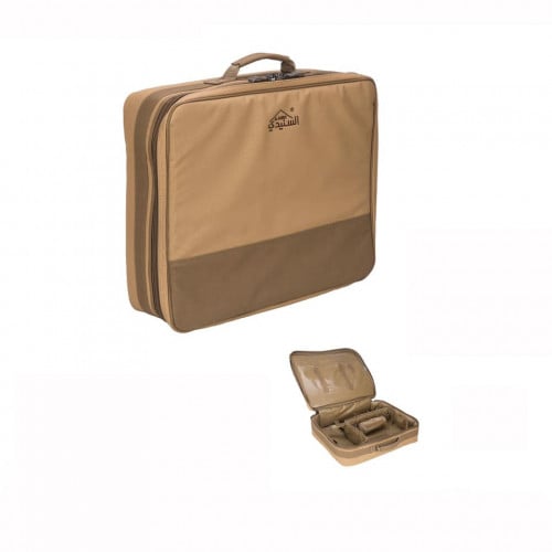 شنطة شاي وقهوة الصمان بطانة PVC قماش كاكي