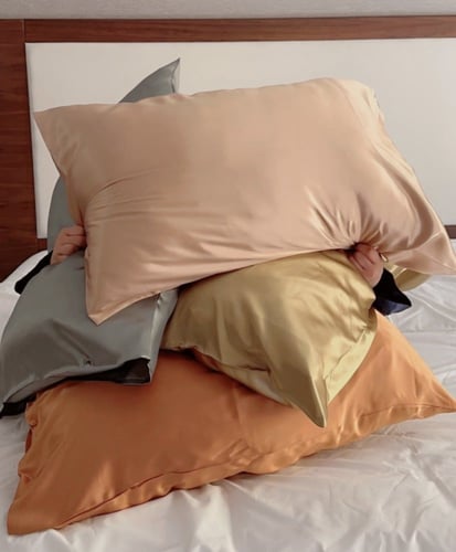 غطاء وساده حرير التوت النقي ( مغلف )صناعة slip درج...