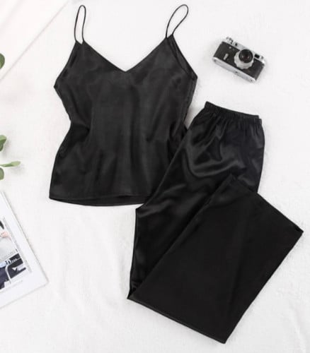 بيجاما حرير التوت النقي 2 قطعة