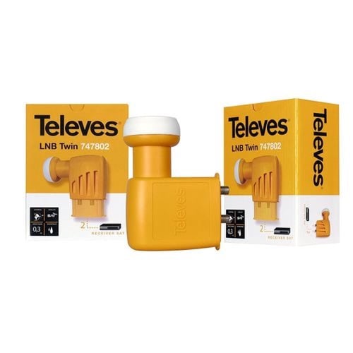 لاقط تيليفيز مخرجين Televes Twin LNB offset