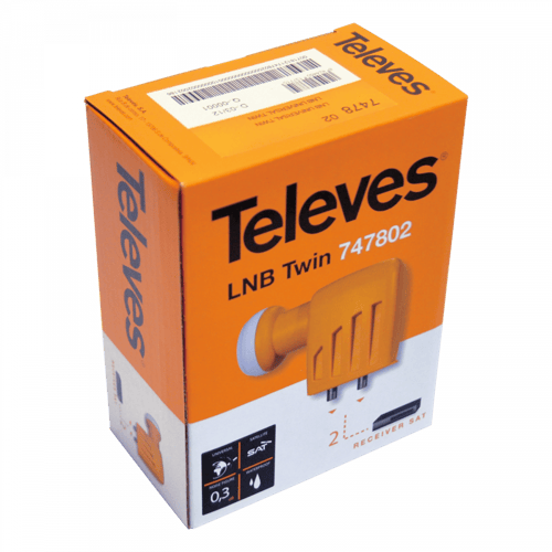 لاقط تيليفيز مخرجين Televes Twin LNB offset