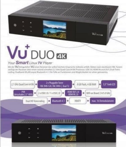 رسيفر فيو بلس ديو اس إي فوركيه VU+ Duo4K SE 2-DVBS...