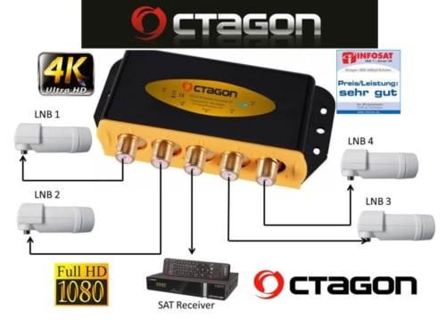 قسام 4 مداخل اوكتاجون الماني OCTAGON OPTIMA DiSEqC...