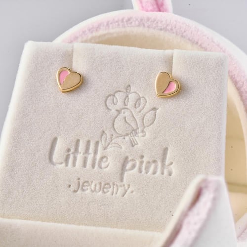 اقراط القلب الوردية