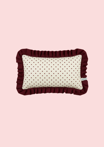 Custom Burgundy Polka Dots Cushion | مخدة بحرفك -...