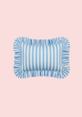 l Custom Baby Blue Striped Cushion | مخدة بحرفك -...