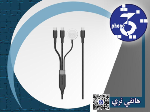 كيبل شحن USB-C فائق السرعة بقوة 100 واط مع مخرجين...