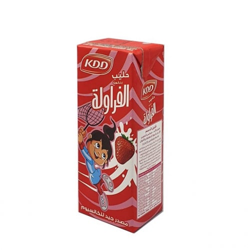 حليب بنكهة الفراولة كي دي دي 18 * 180 مل
